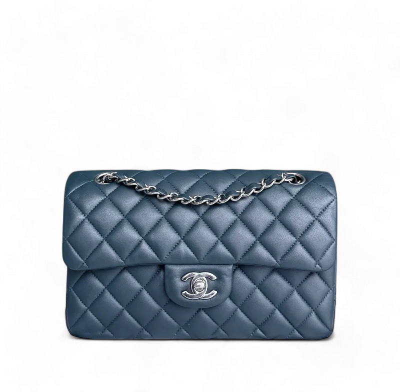 Chanel Classic Flap Small - 23CM Quilted Lambskin Dark Blue Silver Hardware Series 26