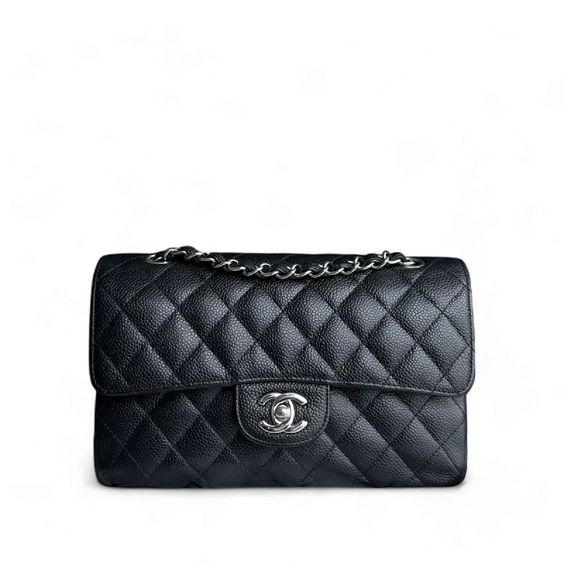 Chanel Classic Flap Small - Caviar 23CM Quilted Black Silver Hardware Series 16