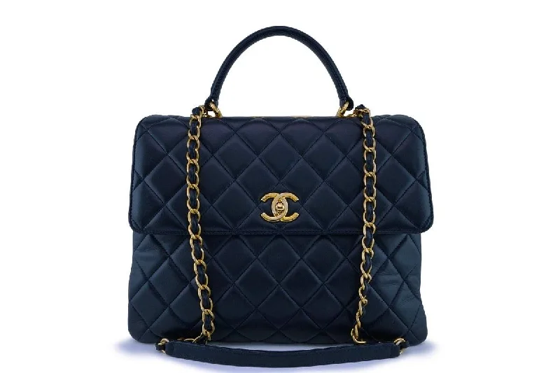 Chanel Navy Blue Large Trendy CC Classic Flap-Tote Bag