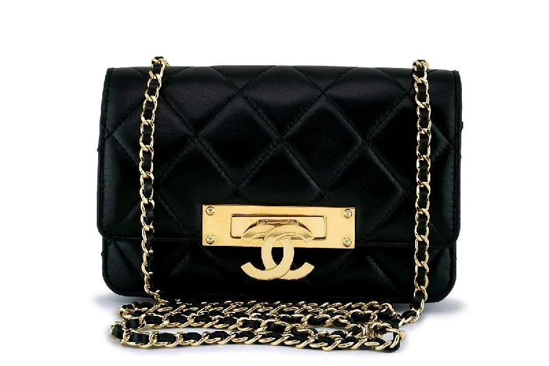 Rare Chanel Black Original Golden Class Big CC Wallet on Chain WOC Flap Bag GHW