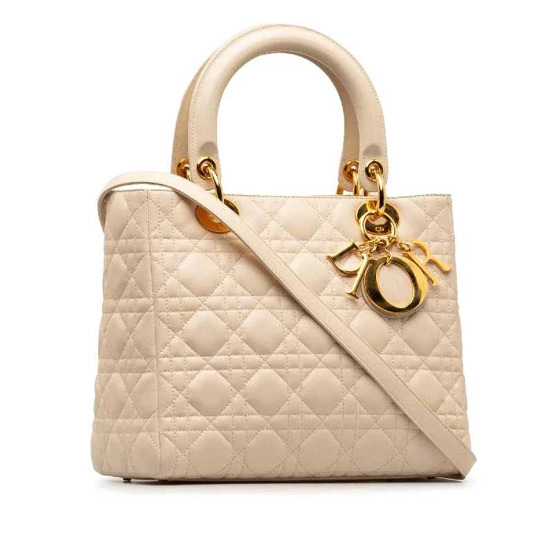 Dior Medium Lambskin Cannage Lady Dior (CyzxRl)